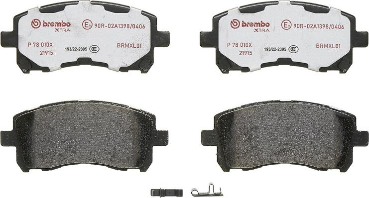 Brembo P 78 010X - Комплект спирачно феродо, дискови спирачки vvparts.bg