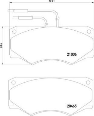 Brembo P A6 002 - Комплект спирачно феродо, дискови спирачки vvparts.bg