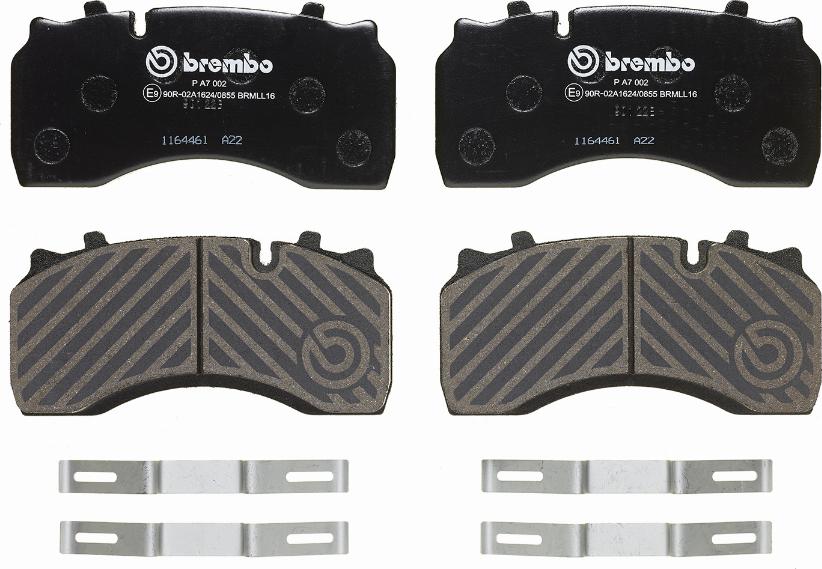 Brembo P A7 002 - Комплект спирачно феродо, дискови спирачки vvparts.bg