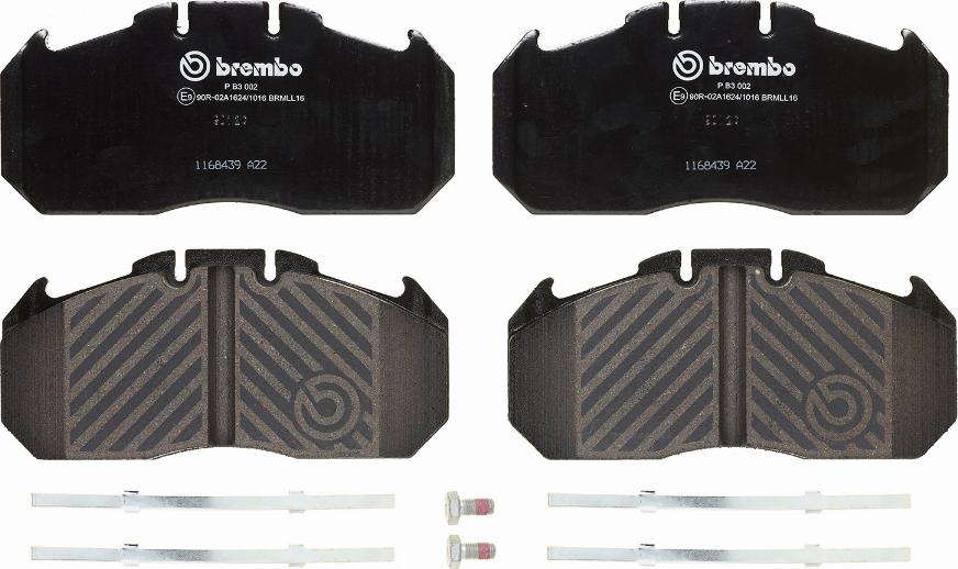 Brembo P B3 002 - Комплект спирачно феродо, дискови спирачки vvparts.bg