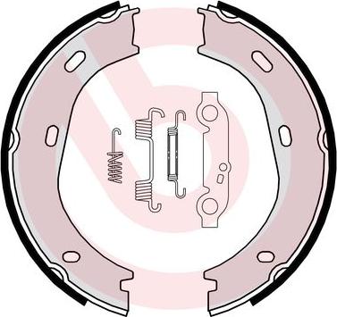 Brembo S 50 501 - Комплект спирачна челюст, ръчна спирачка vvparts.bg