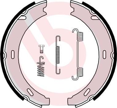 Brembo S 50 502 - Комплект спирачна челюст, ръчна спирачка vvparts.bg