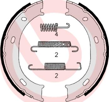 Brembo S 50 510 - Комплект спирачна челюст, ръчна спирачка vvparts.bg