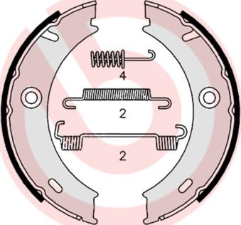 Brembo S 50 512 - Комплект спирачна челюст, ръчна спирачка vvparts.bg