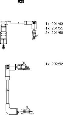 Bremi 928 - Комплект запалителеи кабели vvparts.bg