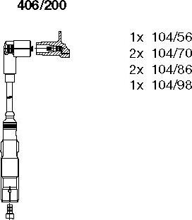 Bremi 406/200 - Комплект запалителеи кабели vvparts.bg