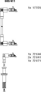 Bremi 600/411 - Комплект запалителеи кабели vvparts.bg