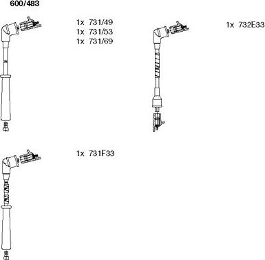 Bremi 600/483 - Комплект запалителеи кабели vvparts.bg