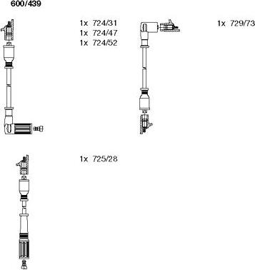 Bremi 600/439 - Комплект запалителеи кабели vvparts.bg