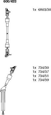 Bremi 600/433 - Комплект запалителеи кабели vvparts.bg