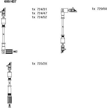 Bremi 600/437 - Комплект запалителеи кабели vvparts.bg