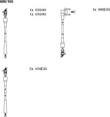 Bremi 600/150 - Комплект запалителеи кабели vvparts.bg