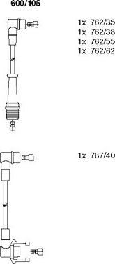 Bremi 600/105 - Комплект запалителеи кабели vvparts.bg