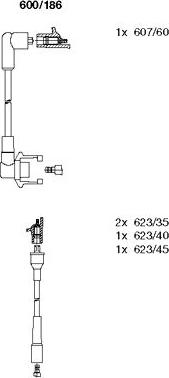 Bremi 600/186 - Комплект запалителеи кабели vvparts.bg