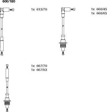 Bremi 600/180 - Комплект запалителеи кабели vvparts.bg