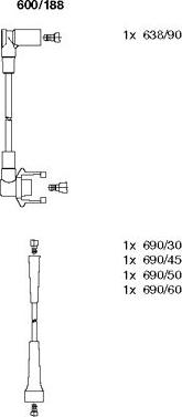 Bremi 600/188 - Комплект запалителеи кабели vvparts.bg