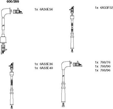 Bremi 600/399 - Комплект запалителеи кабели vvparts.bg