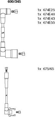 Bremi 600/345 - Комплект запалителеи кабели vvparts.bg