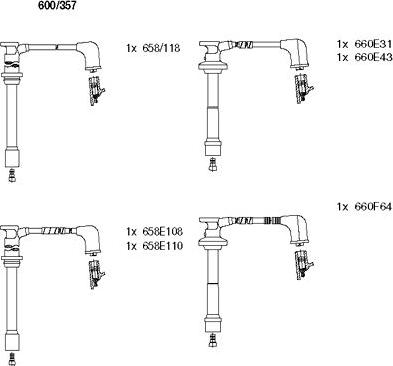 Bremi 600/357 - Комплект запалителеи кабели vvparts.bg