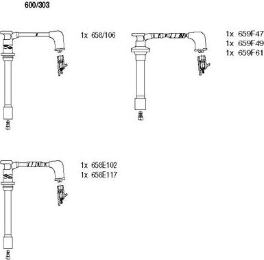 Bremi 600/303 - Комплект запалителеи кабели vvparts.bg