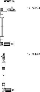 Bremi 600/314 - Комплект запалителеи кабели vvparts.bg