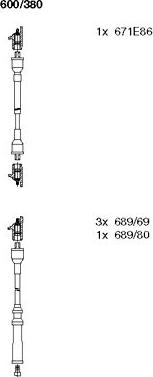 Bremi 600/380 - Комплект запалителеи кабели vvparts.bg