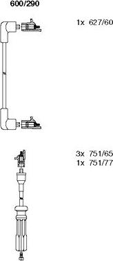 Bremi 600/290 - Комплект запалителеи кабели vvparts.bg