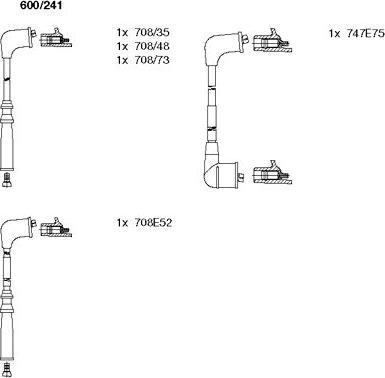 Bremi 600/241 - Комплект запалителеи кабели vvparts.bg