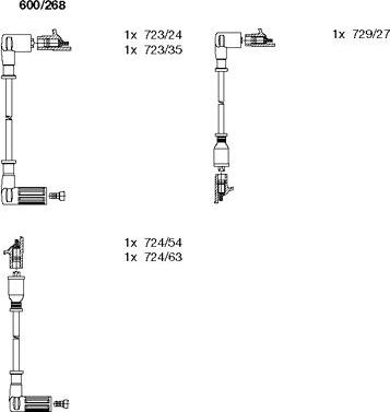 Bremi 600/268 - Комплект запалителеи кабели vvparts.bg