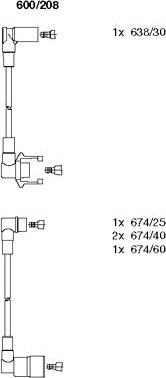Bremi 600/208 - Комплект запалителеи кабели vvparts.bg