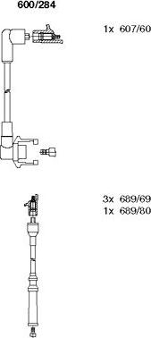 Bremi 600/284 - Комплект запалителеи кабели vvparts.bg