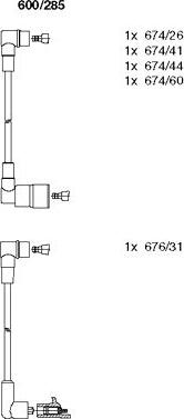 Bremi 600/285 - Комплект запалителеи кабели vvparts.bg