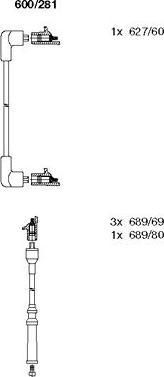 Bremi 600/281 - Комплект запалителеи кабели vvparts.bg