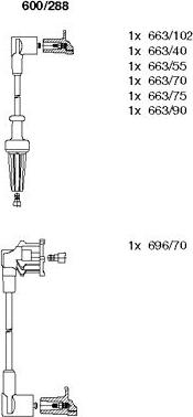 Bremi 600/288 - Комплект запалителеи кабели vvparts.bg