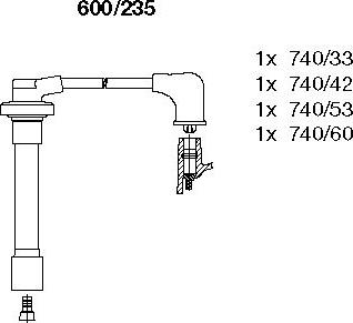 Bremi 600/235 - Комплект запалителеи кабели vvparts.bg