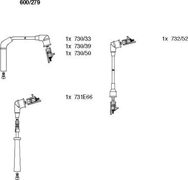 Bremi 600/279 - Комплект запалителеи кабели vvparts.bg