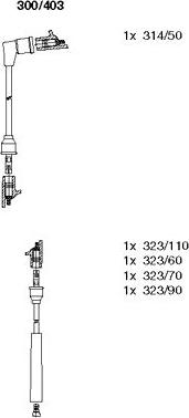 Bremi 300/403 - Комплект запалителеи кабели vvparts.bg