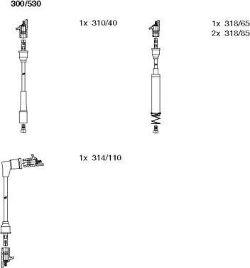 Bremi 300/530 - Комплект запалителеи кабели vvparts.bg