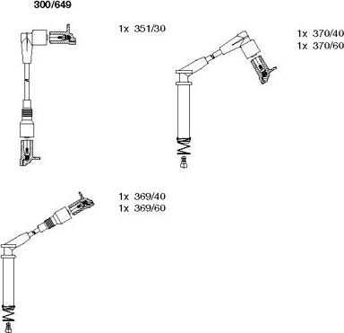 Bremi 300/649 - Комплект запалителеи кабели vvparts.bg