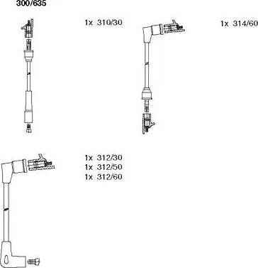 Bremi 300/635 - Комплект запалителеи кабели vvparts.bg