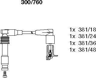 Bremi 300/760 - Комплект запалителеи кабели vvparts.bg