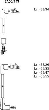 Bremi 3A00/143 - Комплект запалителеи кабели vvparts.bg