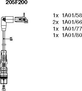 Bremi 205F200 - Комплект запалителеи кабели vvparts.bg