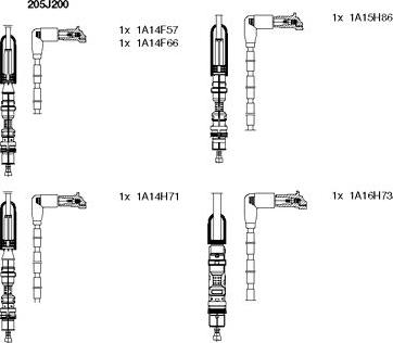 Bremi 205J200 - Комплект запалителеи кабели vvparts.bg