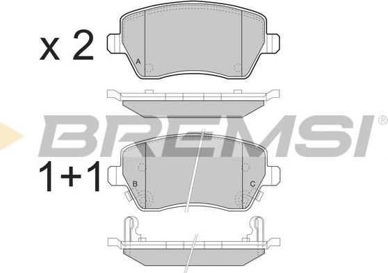 Bremsi BP3495 - Комплект спирачно феродо, дискови спирачки vvparts.bg