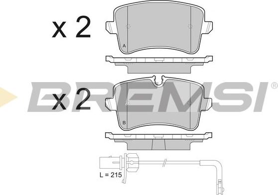 Bremsi BP3493 - Комплект спирачно феродо, дискови спирачки vvparts.bg