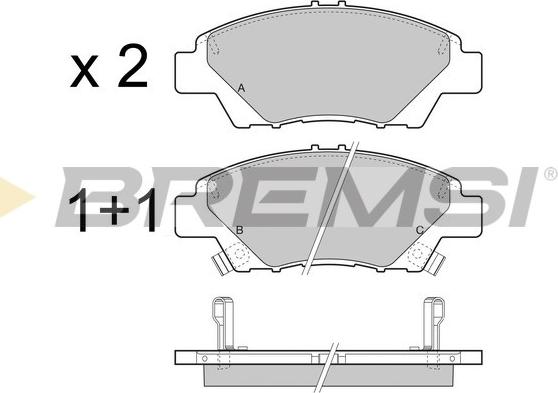 Bremsi BP3446 - Комплект спирачно феродо, дискови спирачки vvparts.bg