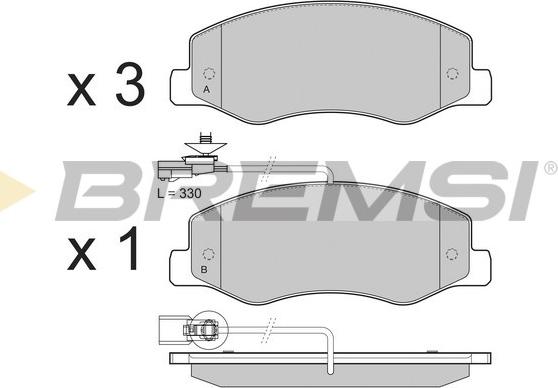 Bremsi BP3440 - Комплект спирачно феродо, дискови спирачки vvparts.bg