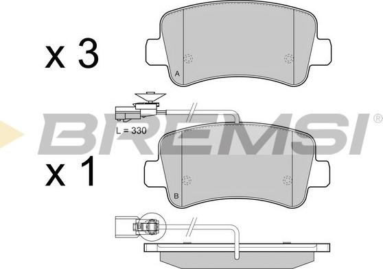 Bremsi BP3441 - Комплект спирачно феродо, дискови спирачки vvparts.bg