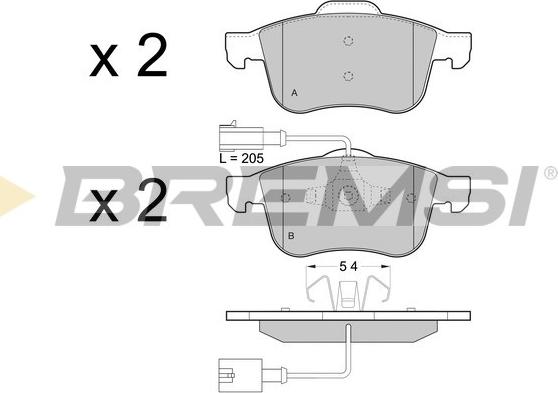 Bremsi BP3443 - Комплект спирачно феродо, дискови спирачки vvparts.bg